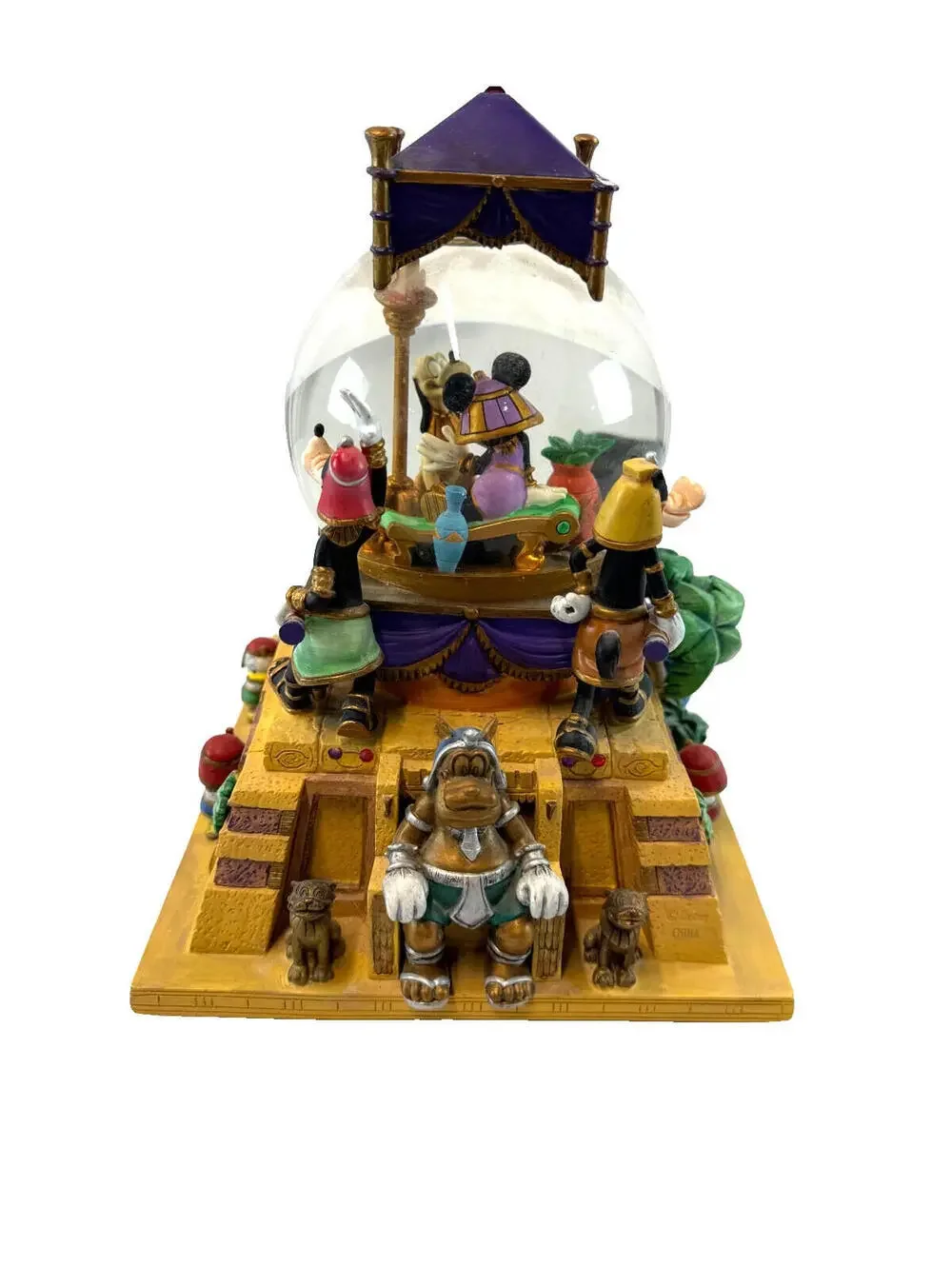 Vintage Disney Cleopatra Egyptian Minnie Mouse, Donald Duck Goofy Snow Globe